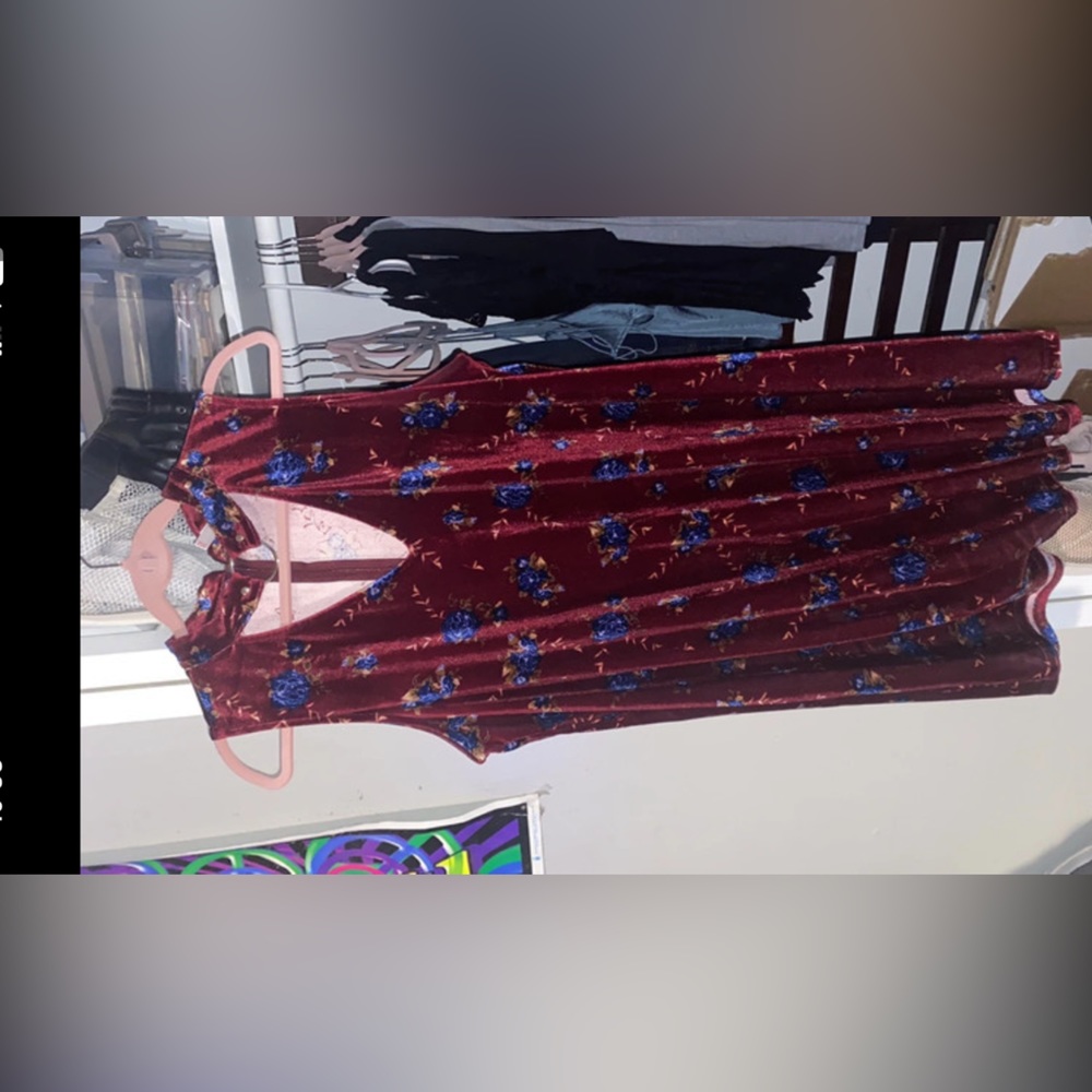 Red velvet dress